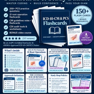 Ensemble de codage CIM-10 : fiches de révision, antisèches, guides d’étude (téléchargement numérique)
