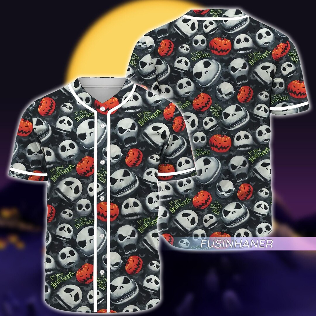 Skellington Jersey Jack Skellington Jersey Camisa Jack Etsy España