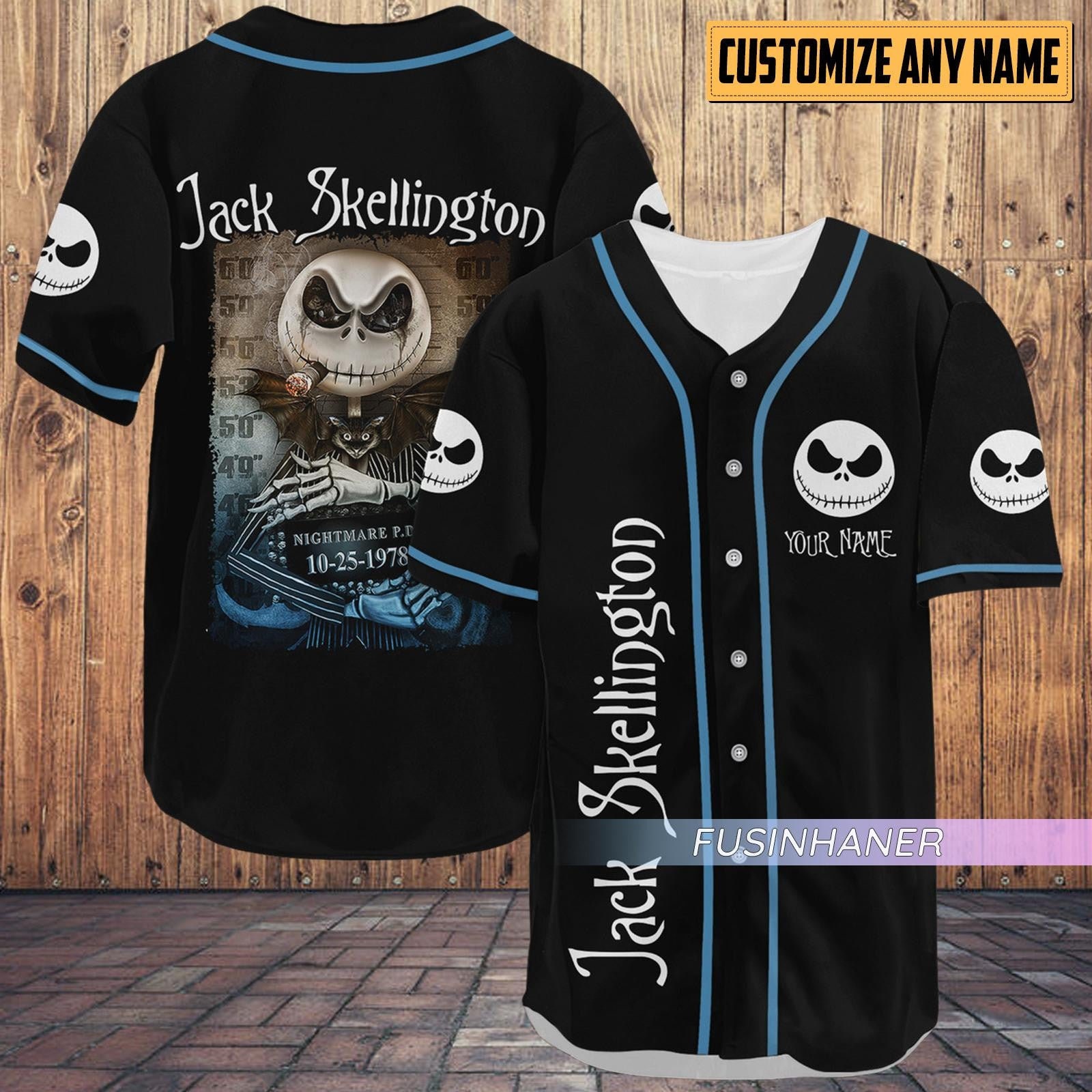 Jack Skellington Jersey, Skellington Shirt, Personalized Jersey