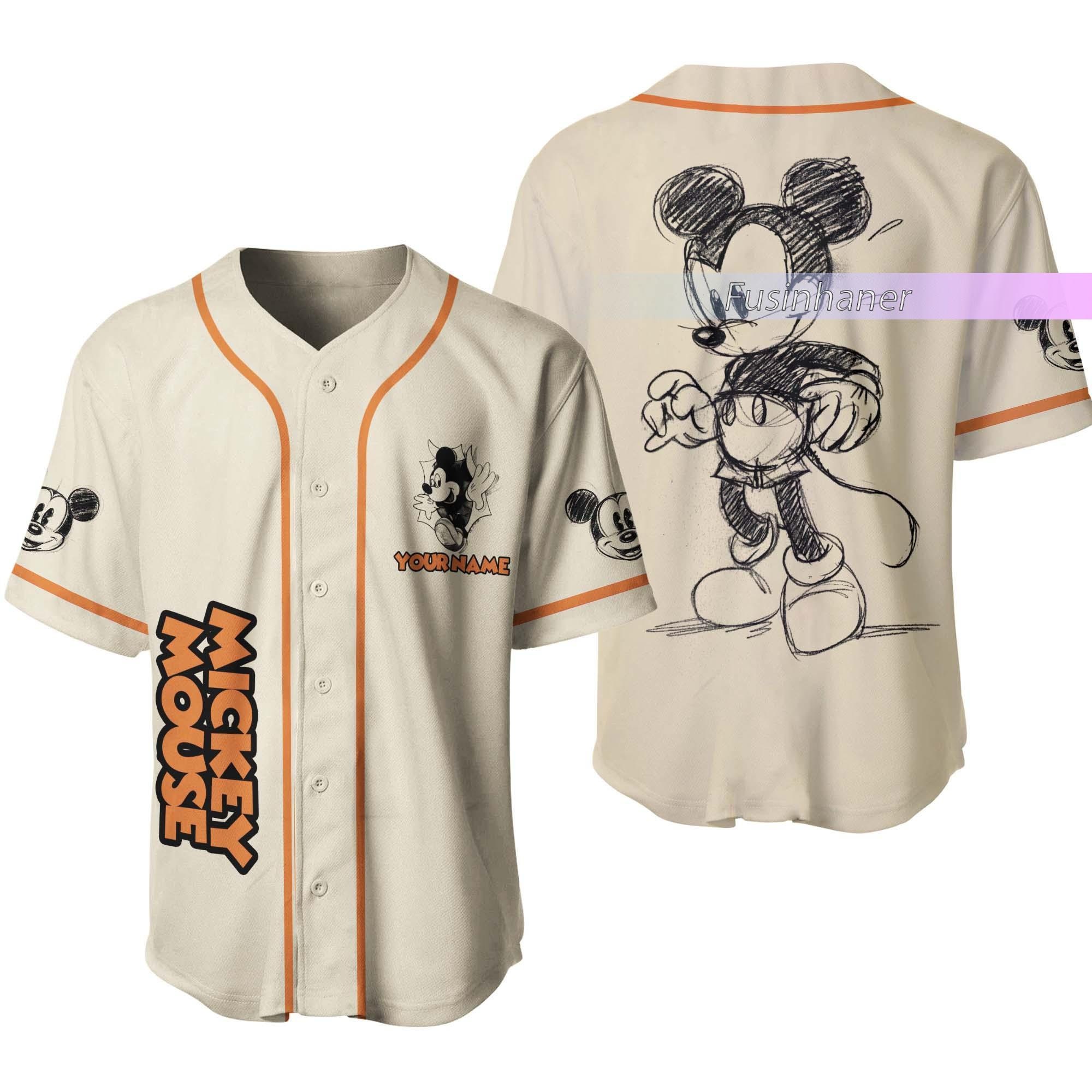 Cute Design Mickey Disney Unisex Disney MLB Baseball Jerseys For Men And  Women