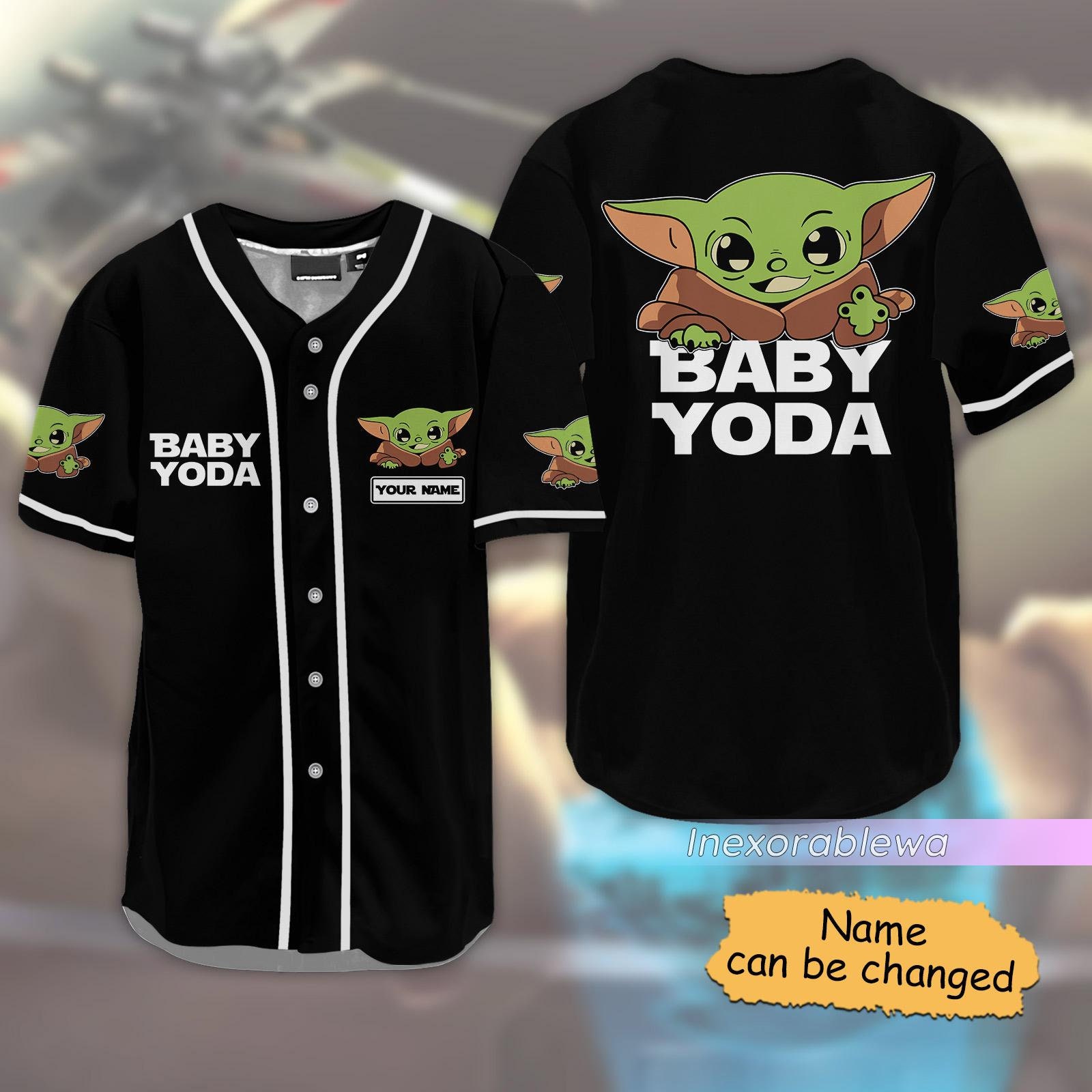 Discover Personalized Baby Yoda Jersey, Yoda Grogu Baseball Shirt