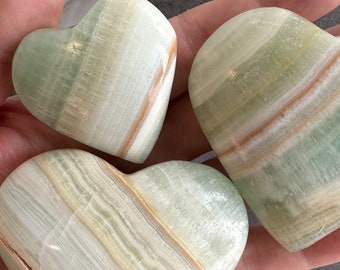 Pistachio Calcite Hearts | Gorgeous Banding