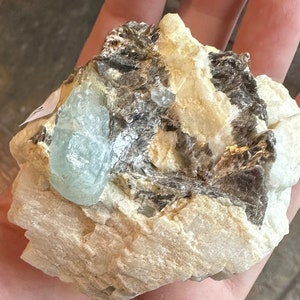 Beautiful Aquamarine Specimen in Mica