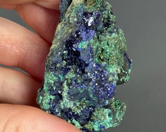 Raw Azurite Specimen with Malachite