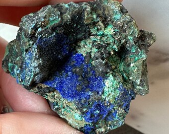 Raw Azurite Specimen with Malachite