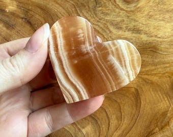 Honey Calcite Heart | Natural Polished Crystal Décor