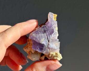 Beautiful Purple Cubic Fluorite Specimen - Natural Crystal Decor