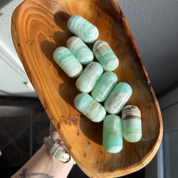Caribbean Calcite Capsule Tumbles | Polished Pocket Stones