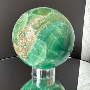 Rare Banded Smithsonite Sphere | Stand Included | Natural Crystal Decor