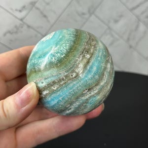 Beautiful Blue Aragonite & Smithsonite Sphere | Natural Crystal Decor