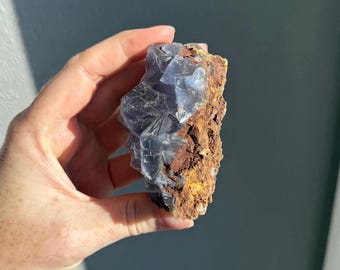 Raw Blue & Purple Fluorite Crystal Specimen
