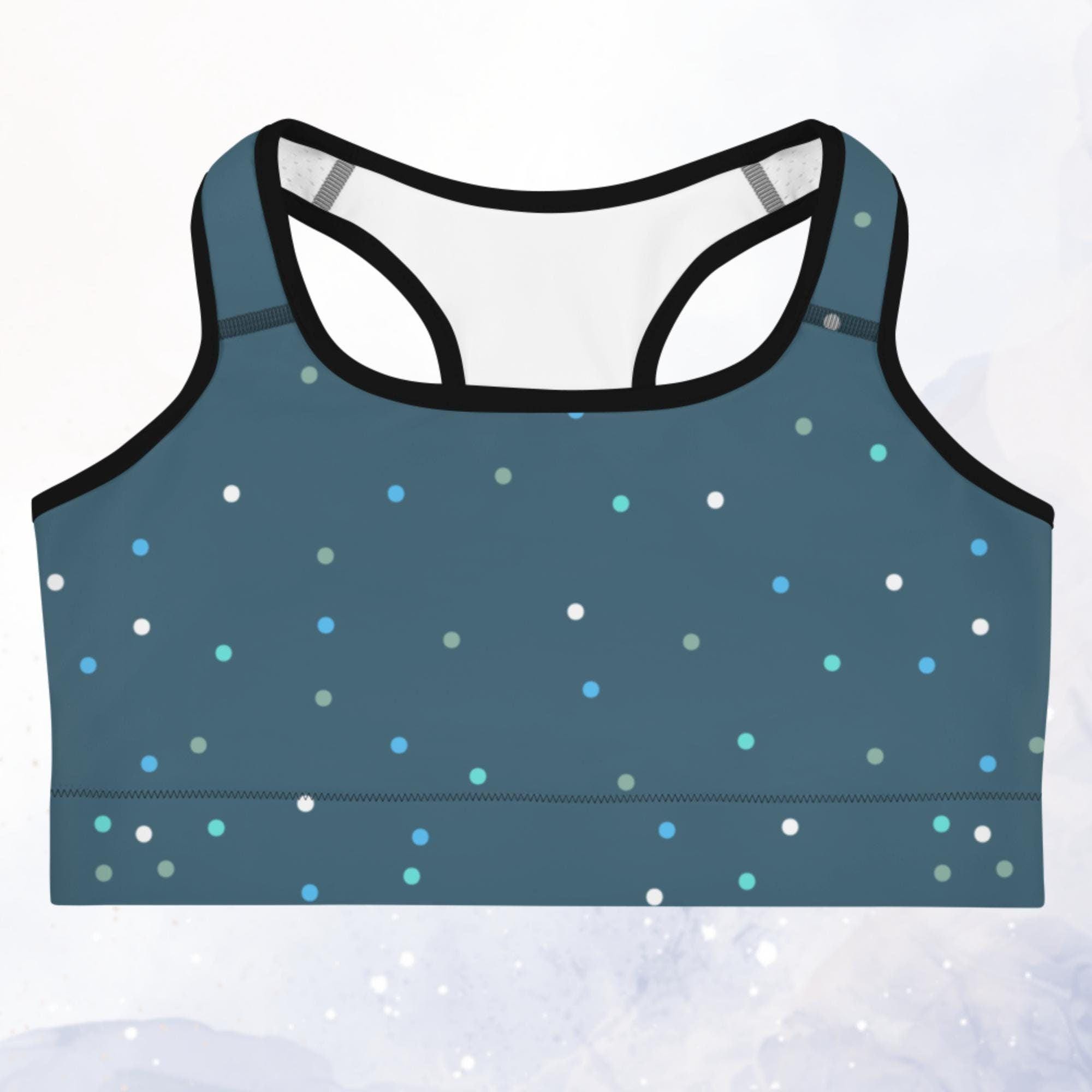 Navy Polka Dot Sports Bra