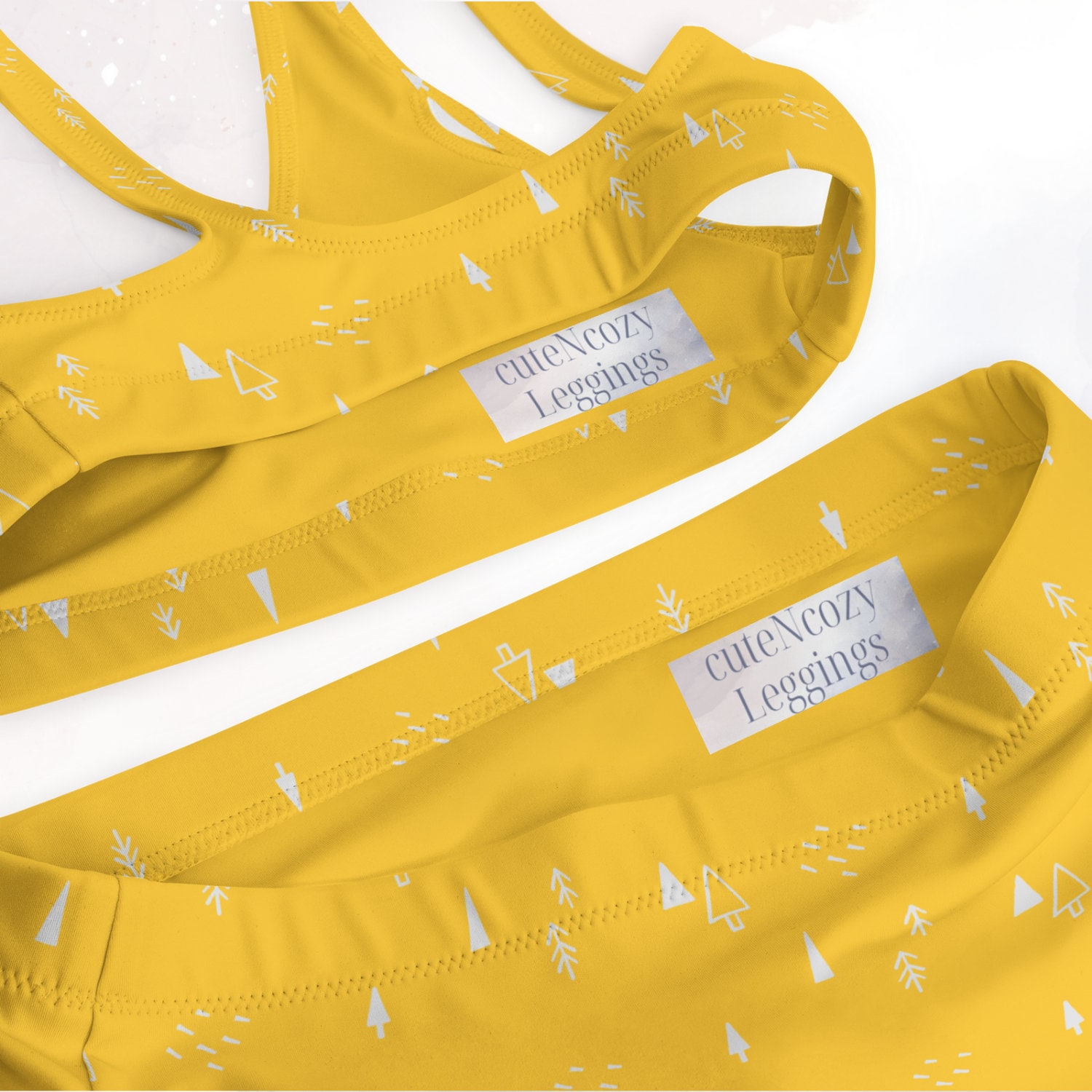 Yellow Tartan - Inspired By Harry Styles - Sustainably Made  Recycled high-waisted bikini main image 1