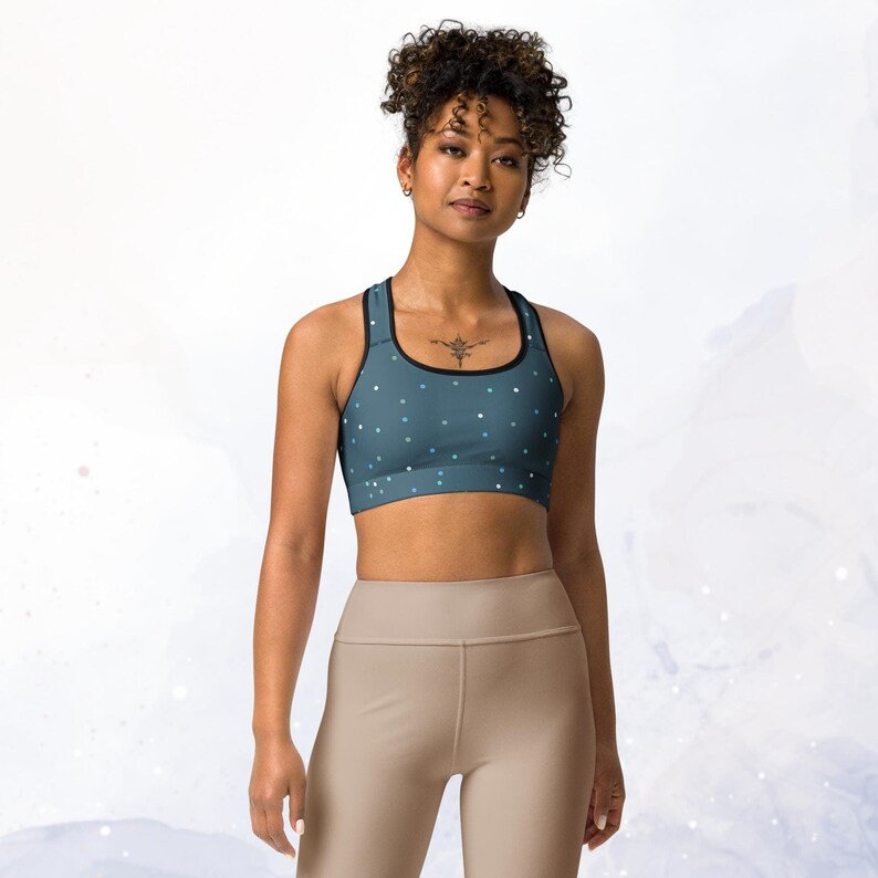 Chocolate Brown Polka Dot Sports Bra