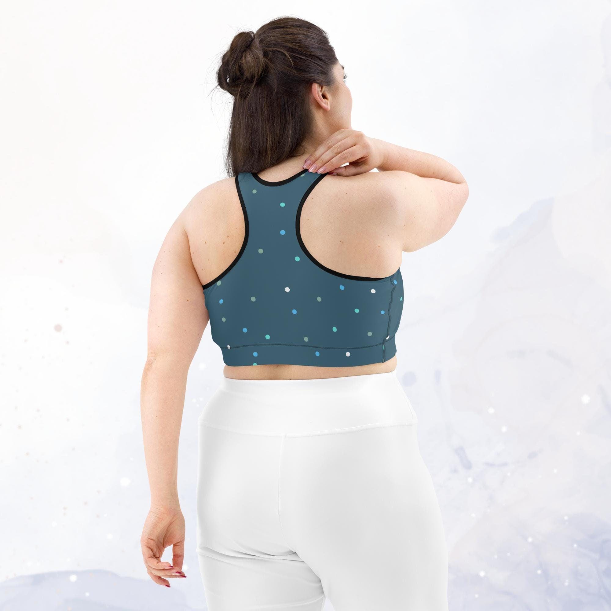 Chocolate Brown Polka Dot Sports Bra main image 1