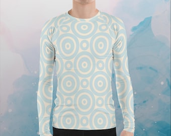 Rash Guard para hombre con estampado Target Circles en azul Robins Egg