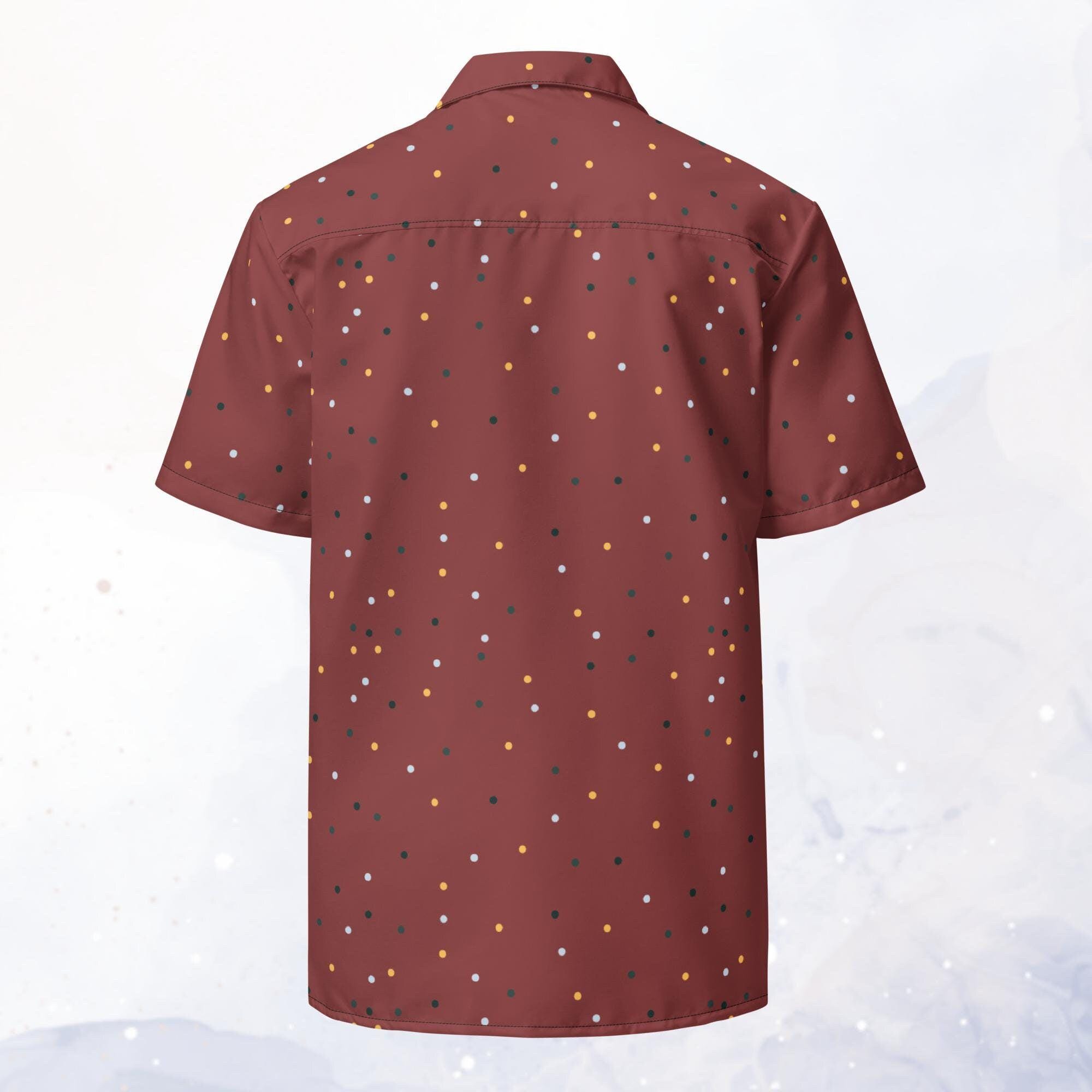 Maroon and Gold Polka Dot Unisex Button Down Shirt Etsy Canada