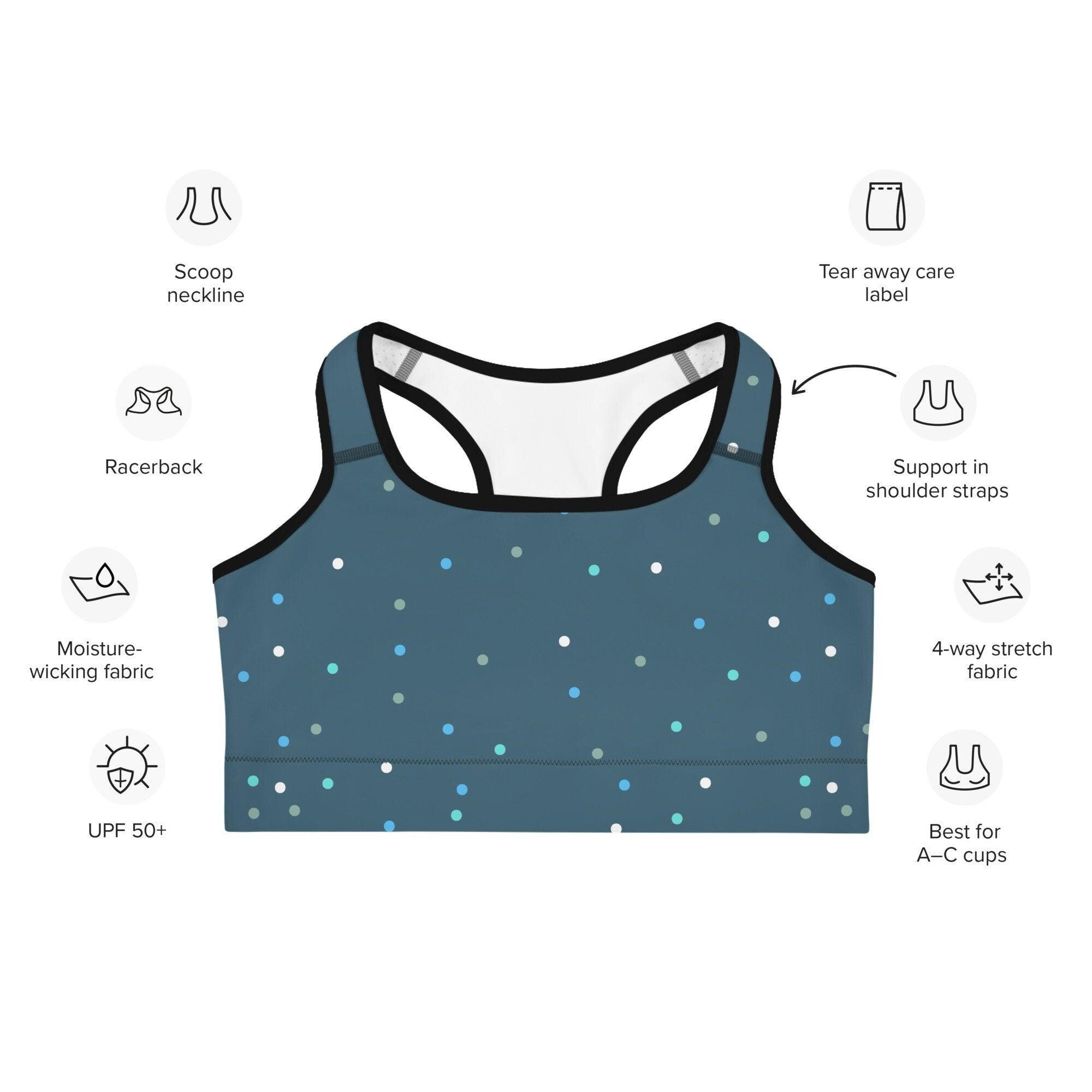 Brown And Cream Polka Dot Sports Bra