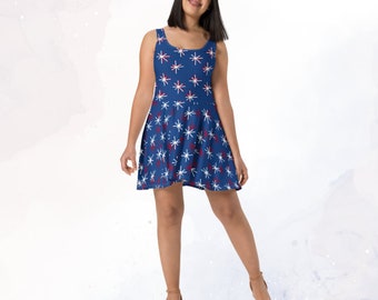 Freedom Fireworks Blue Skater Dress