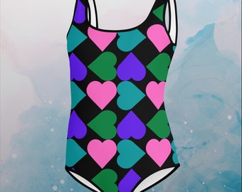 Maillot de bain une pièce pour jeune Covered in Hearts