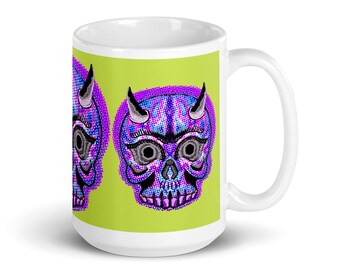 Horn Dot Skull Mug
