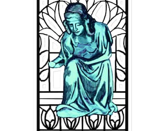 Blue Angel with Stained Glass Stickers