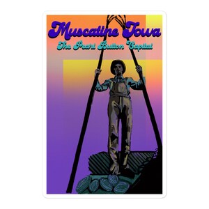 Muscatine Clammer Statue Stickers