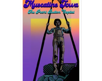 Muscatine Clammer Statue Stickers