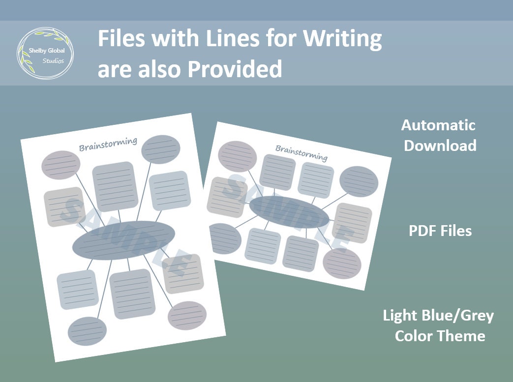 Printable Brainstorming Template, Mind Map Planner, Brain Dump Page ...