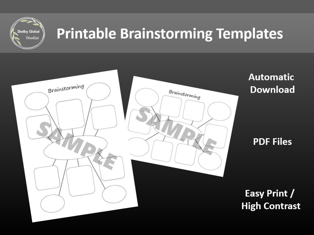 Printable Brainstorming Template, Mind Map Planner, Brain Dump Page ...