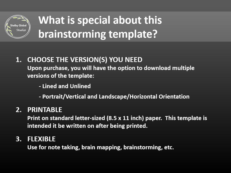 Printable Brainstorming Template, Mind Map Planner, Brain Dump Page ...
