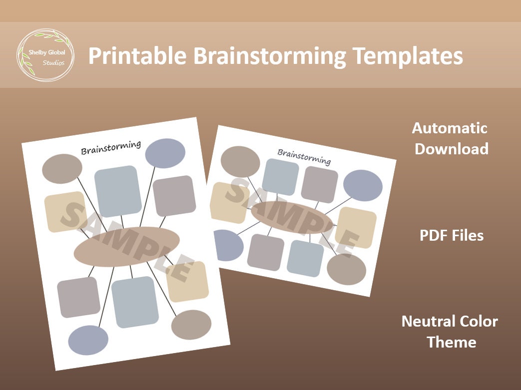 Printable Brainstorming Template, Mind Map Planner, Brain Dump Page ...