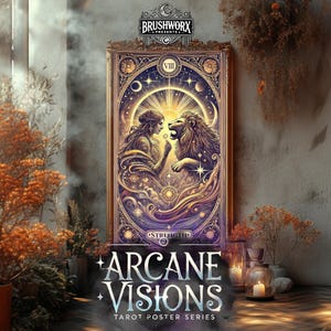 Strength Tarot Card Poster - Empowering Wall Art for Inner Courage and Resilience | Mystical Decor