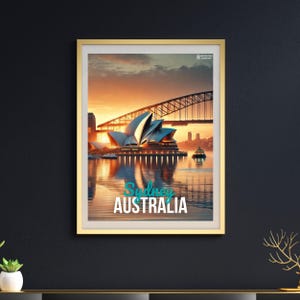 Sydney Art Print – Opera House & Harbour Bridge at Sunset | Australian Wall Art by Destination Guidebook