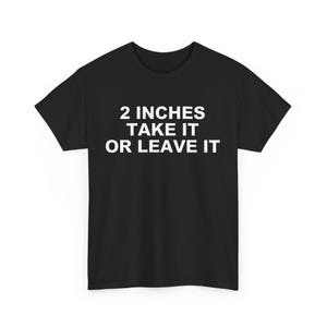 2 Inches take it or leave it, Y2K Party Shirt, Y2K Slogan Shirt, Gift Shirt, Sarcastic Shirt, Cursed shirt, Oddly Specific Shirt, Meme Shirt