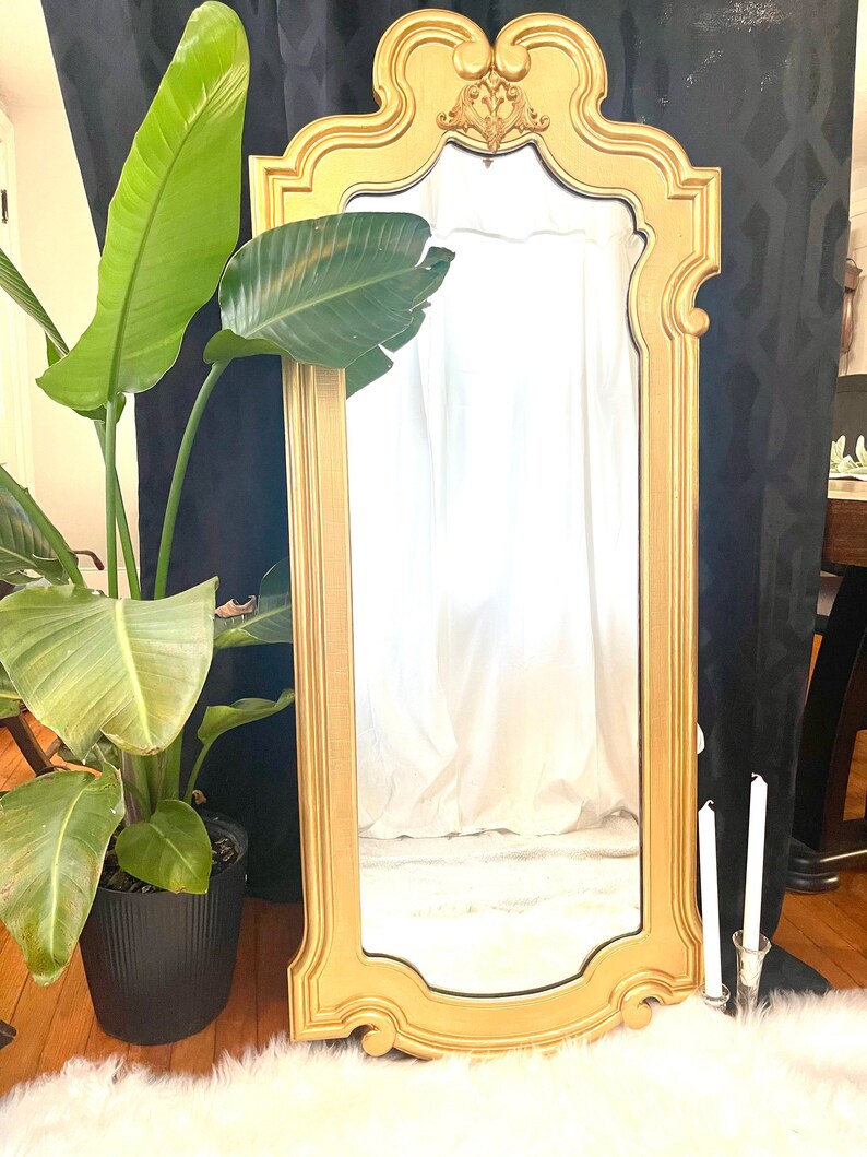 Gold Vintage Filigree Floor Length Mirror Etsy