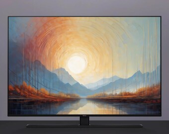 Samsung Frame TV Art - Minimalistisch abstract landschap, digitaal Smart Home Decor, modern