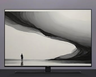 Samsung Frame TV artistieke cover - digitaal minimalistisch landschap, moderne licht- en schaduwkunst voor thuis, perfect cadeau voor kunstliefhebbers