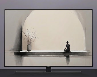 Abstract Samsung TV Art Frame - Minimalistisch digitaal kunstdisplay, artistieke Smart TV-cover, perfect voor modern huis, kunstliefhebber cadeau