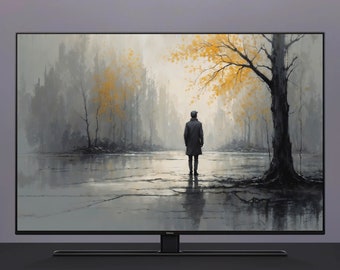 Samsung Frame TV Art - Strakke minimalistische digitale landschapscover, Smart Home Art Display