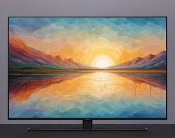 Samsung Frame TV Art - Minimalistisch abstract landschap, digitaal Smart Home Decor, moderne tv-cover voor housewarming cadeau