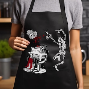 Hairstylist Smock Halloween Apron, Hair Colorist Halloween Smock, Apron for Barbers, Halloween Apron for Kitchen or Hair Salon, Halloween