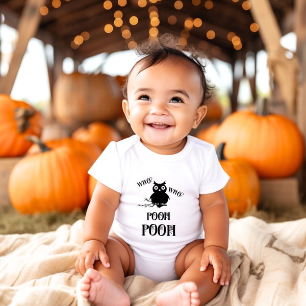 Owl Halloween Baby Bodysuit, Halloween Baby Onesuit , Funny Halloween Infant Tee, Poop Toddler One Piece, Newborn Happy Halloween