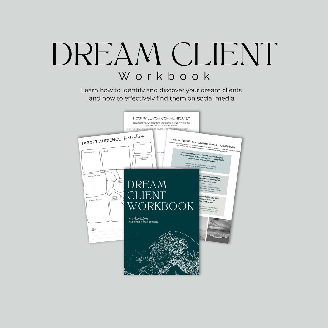 Dream Client Workbook | Social Media Strategy, Goal Planning (printable ...