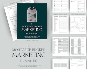 Mortgage Broker Marketing Planner | Lead Generation, Social Media (PDF)
