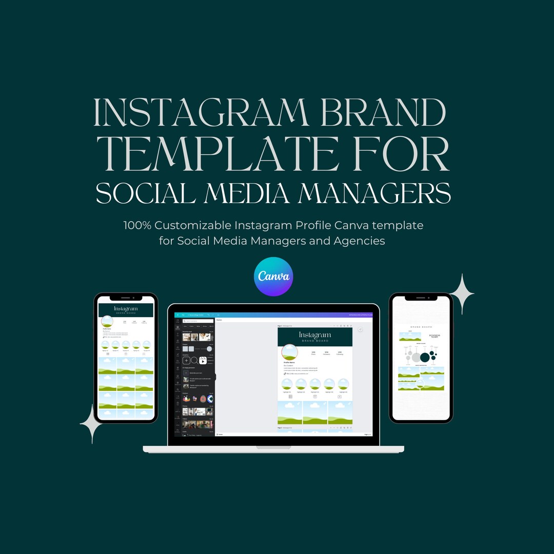 Instagram Branding Canva Template | Social Media Management - Etsy