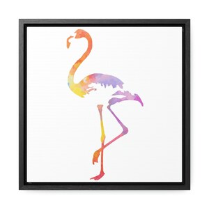 Gallery Canvas Wraps, Square Frame 12x12 - Water color flamingo white (1076)