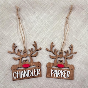 Personalized Reindeer Christmas Ornament