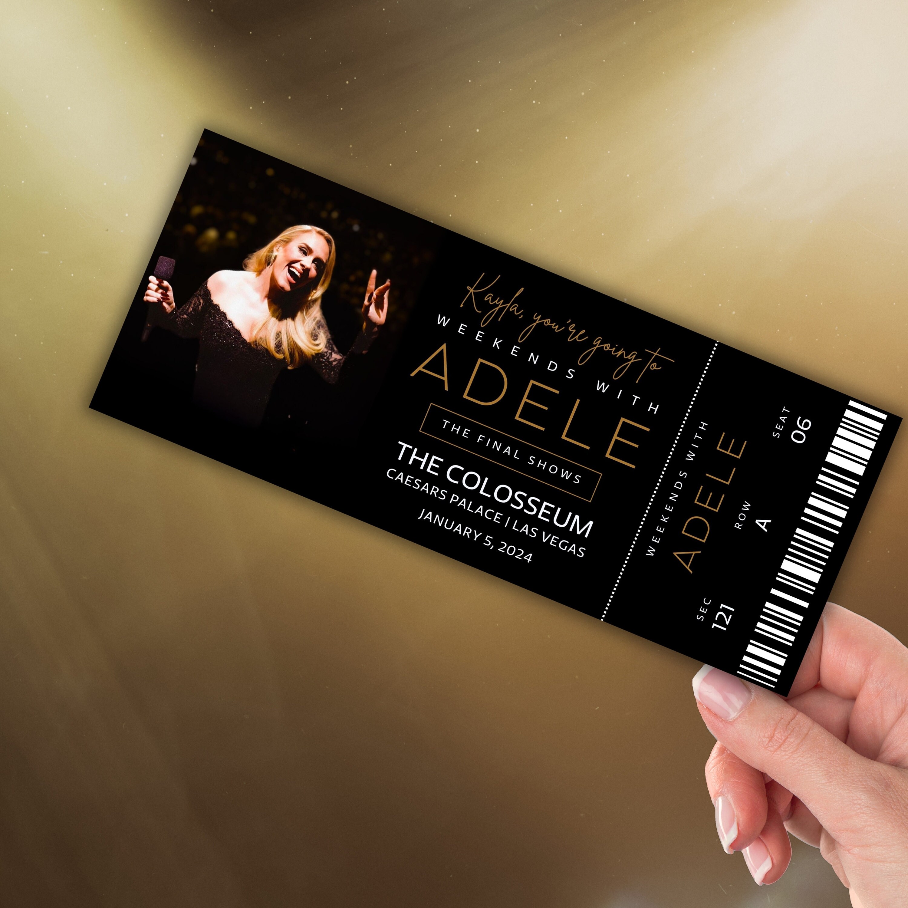 Customizable Adele Concert Ticket Stub Souvenir Weekends With Adele in