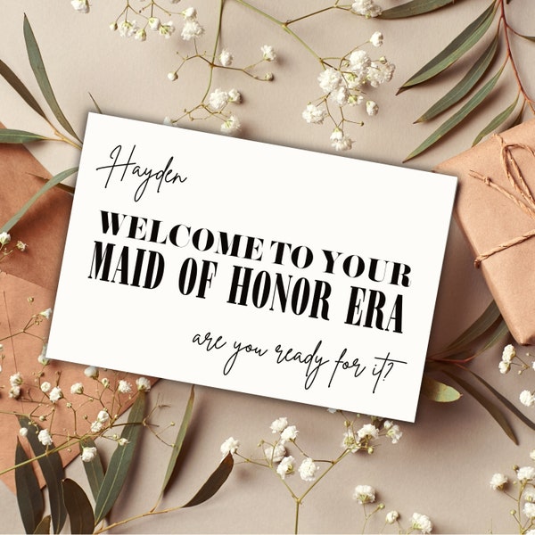 Eras Tour Maid of Honor Proposal | Maid of Honor Proposal Card | Taylor Swift Maid of Honor | Customizable Maid of Honor Card | DIY Bride